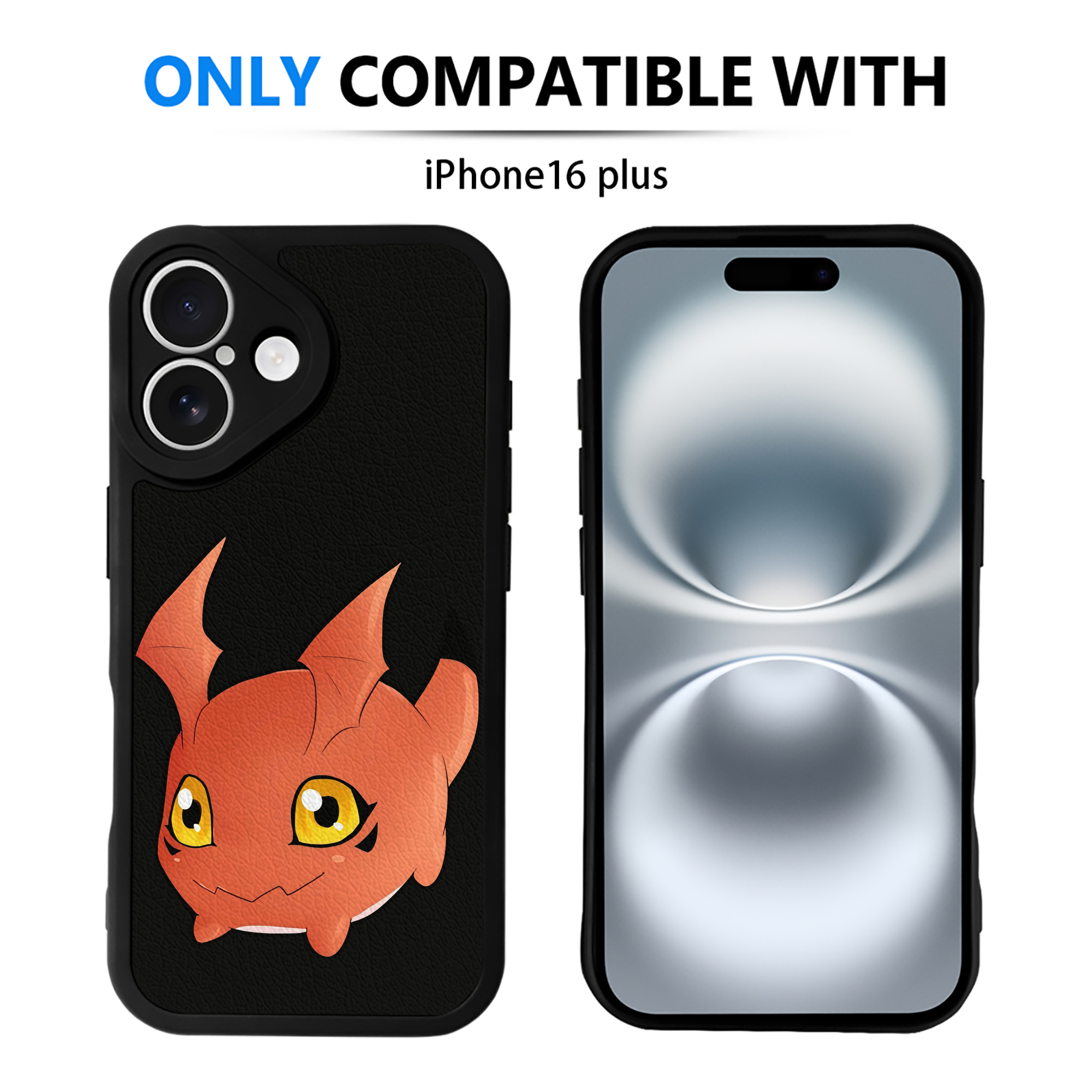 （画像用） Digimon デジタルモンスター/デジモン 【iPhone 16シリーズ対応】シリコンスマホケース（レザー調） 材質：シリコン